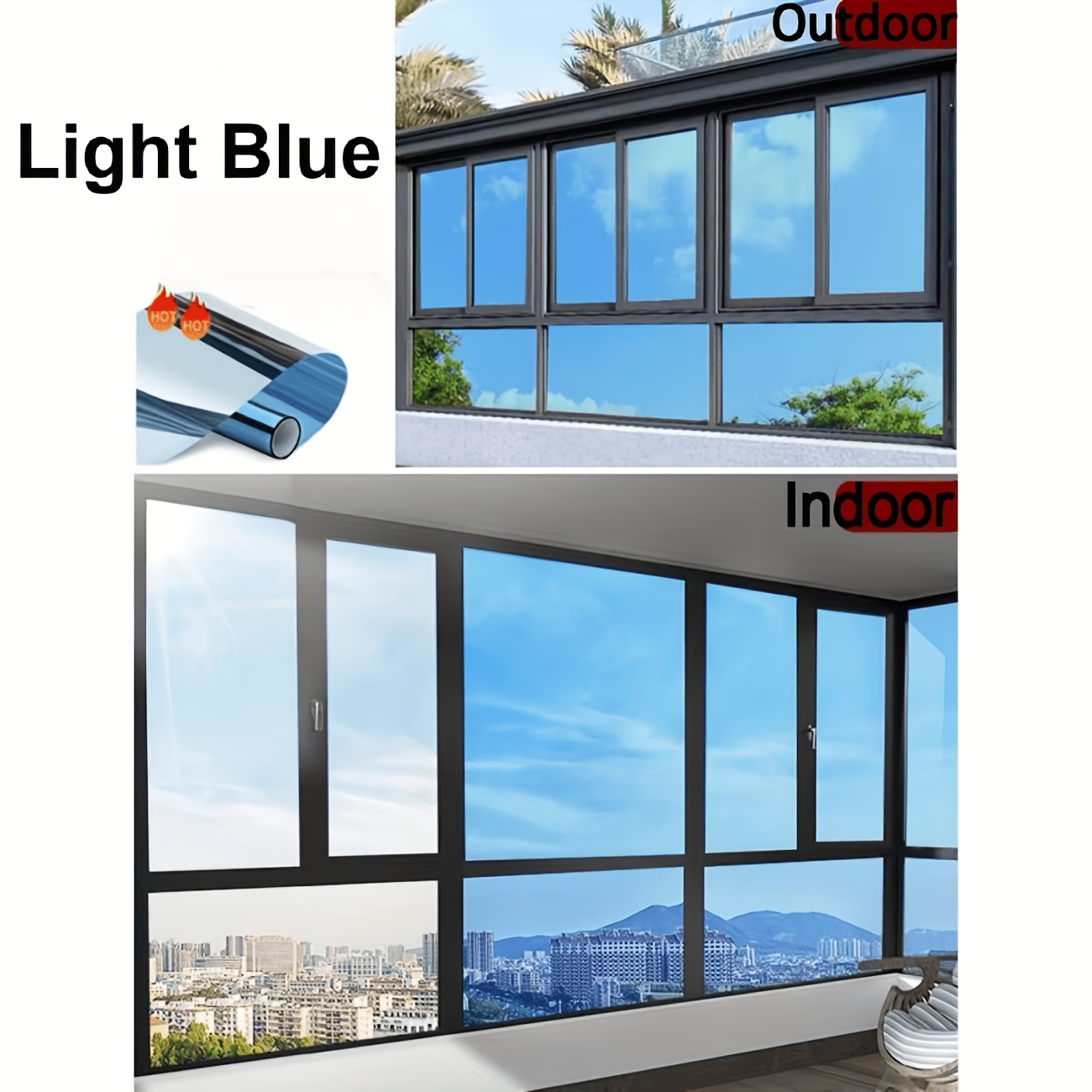 TEMU 1-roll Static Cling Window Film Suitable For, Blocking & Heat Window Covering, Static Adhesive Pvc Film With Static , & Stick For Doors,