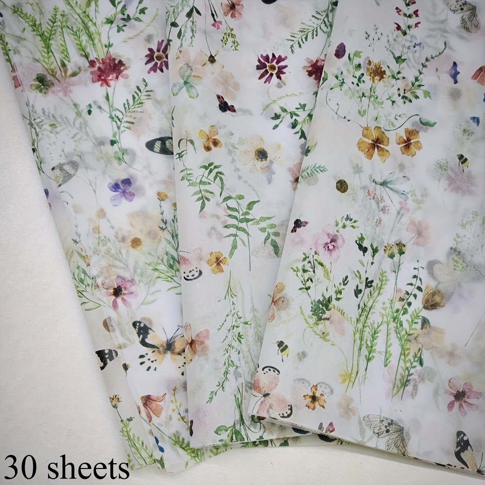 TEMU A Pack Of 30 Vibrant Tissue Papers Featuring A Design, Measuring 20x14 Inches, Ideal For Wrapping Gifts, Protecting Clothing, Packaging Wine,