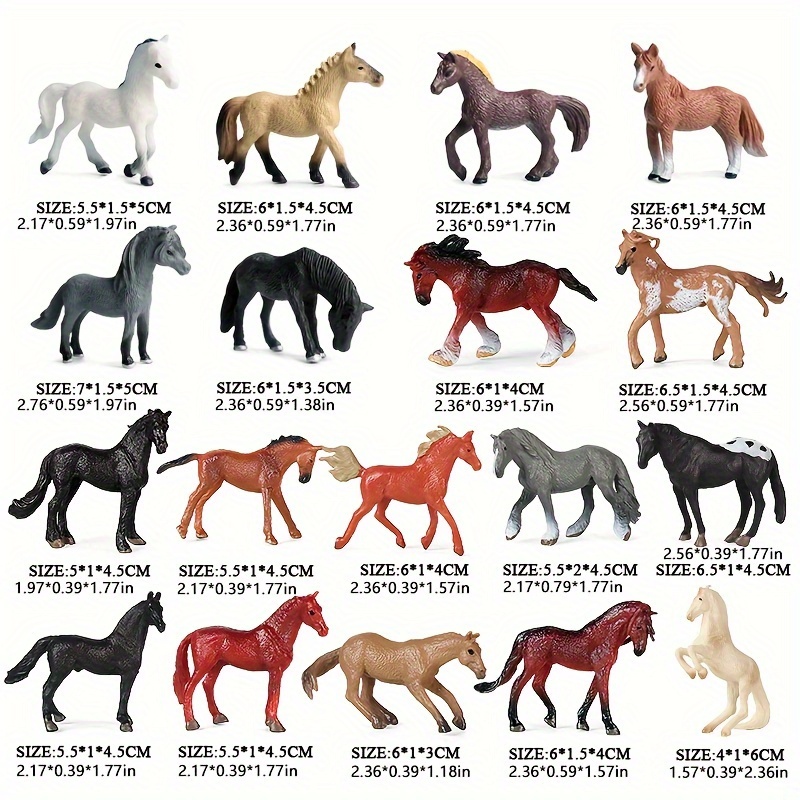 Image of 18pcs Realistic Foal Model Children's Toys, Horse Statue Set, Horse Action Toy Doll Education Series, Suitable For Science Education, Sandbox Games, Simulation Scenes, Christmas Birthday Gift