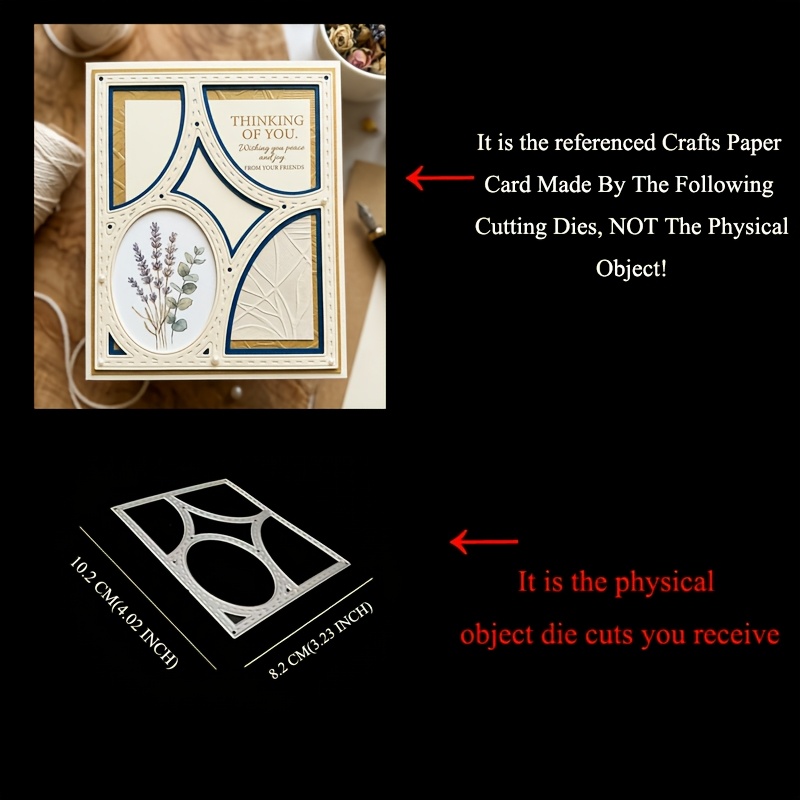 TEMU 1pc Geometry Background Cutting Dies For Gift Card Making, Wedding And Birthday Decorations Frame Background Die Cuts, Mother's Day Embossing