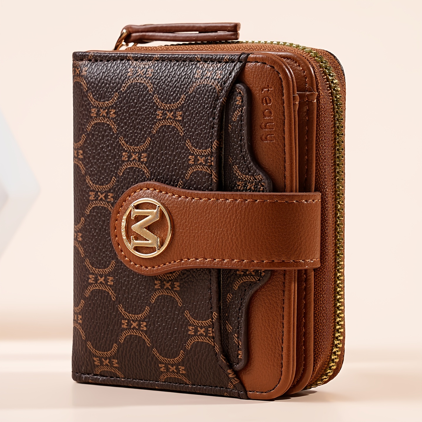-colored Wallet With Multiple Card Slots, Large Capacity, High-end Women's Wallet, Letter Clutch, Short Cardholder, Single-zip Wallet, Fp Special Edition