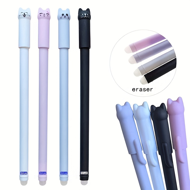 item picture random assorted colors 4pcs 8pcs gel pen animal panda erasable neutral pen erasable pen refills washable handle   supplies stationery