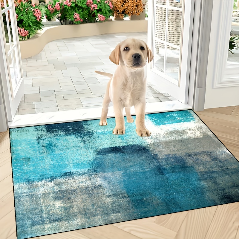 

1pc ' Blue Gray Painting' Doormat, Indoor Mat, Throw Rug, Creative Door Mat, Entryway Themed Mat, Home Decor, Non-slip Floor Rug Mat, Bedroom , Photo Props, Outdoor Decor, Throw Rug, Area Rug, Gift