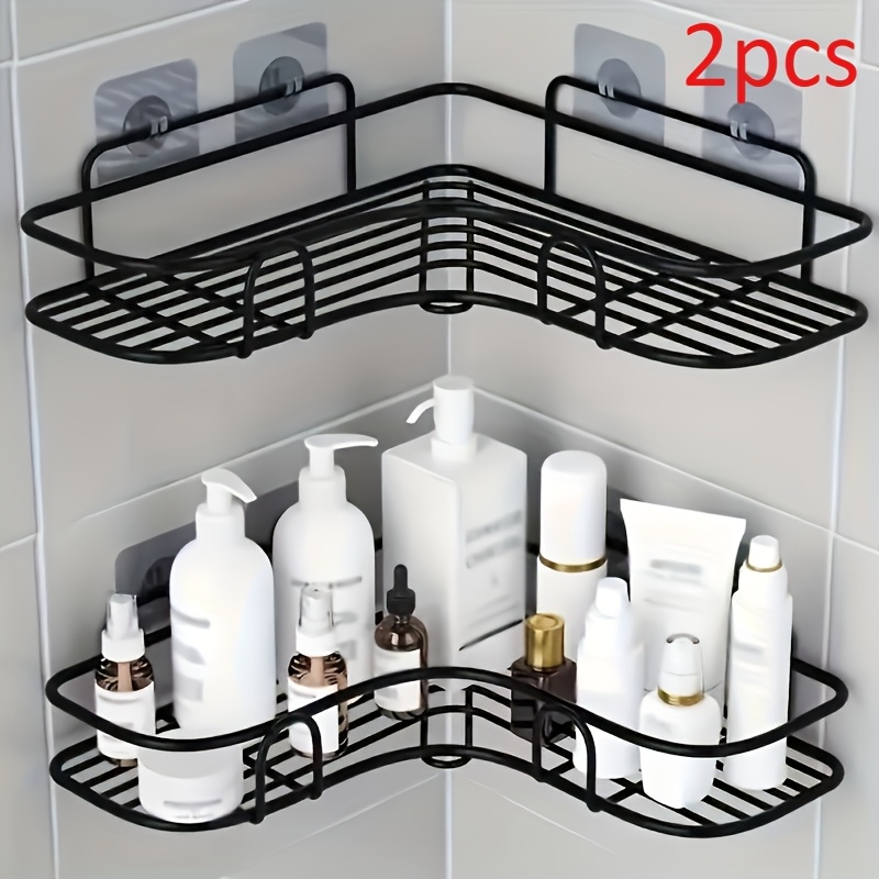 TEMU 2 Corner Shower Stands With Multiple Compartments For Wall-mounted Bathroom Storage Racks. Hair Shampoo And Conditioner Cosmetic Storage Rack.
