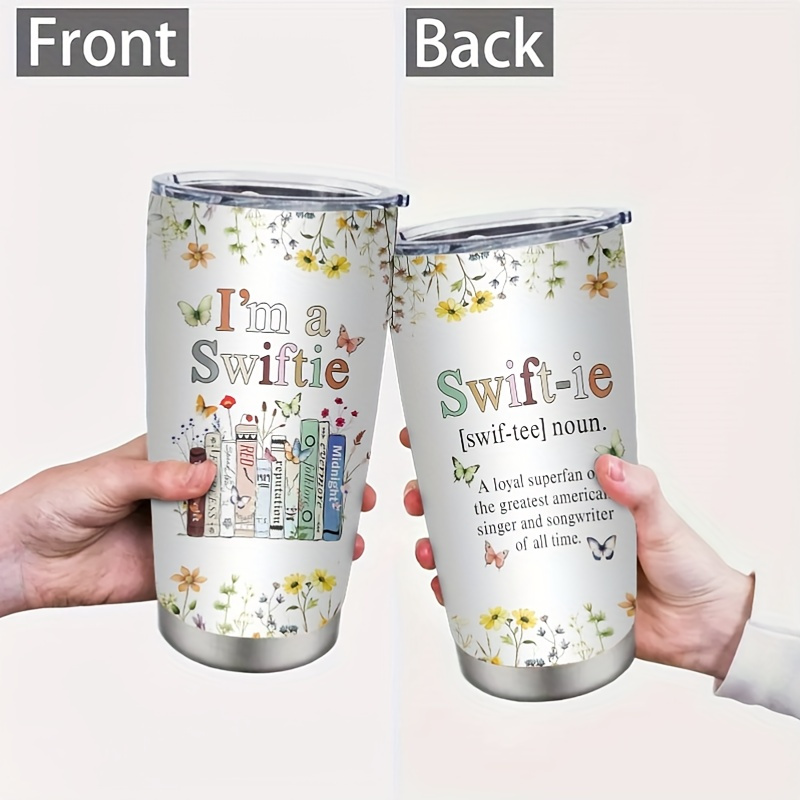 

Swiftie Themed Stainless Steel With Lid - 20oz Double Wall Vacuum Insulated Travel Mug, 304 Liner, Leak Proof Drinking Cup For Coffee & Cold Beverages