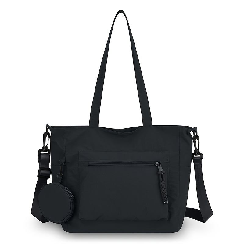 TEMU Casual 's Large Capacity Single Shoulder Bag Hand Carry Crossbody Dual Use Single Shoulder Women's Bag With Purse Front Storage Bag Solid Color