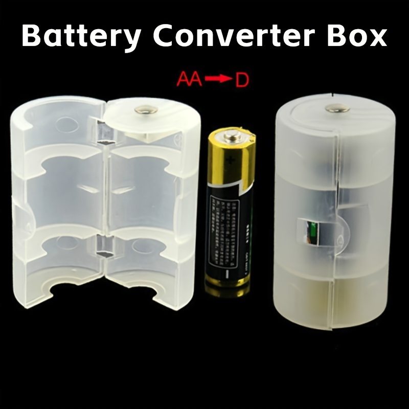 Adaptateur Piles AA Vers D - 1 Boîtier De Conversion En Plastique Blanc, Neuf