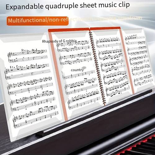 music sheet clip sheet clip file folder black non reflective adjustable transparent insert page stand drum and piano sheet clip booklet music expandable storage book song sheet score sheet piano sheet clip