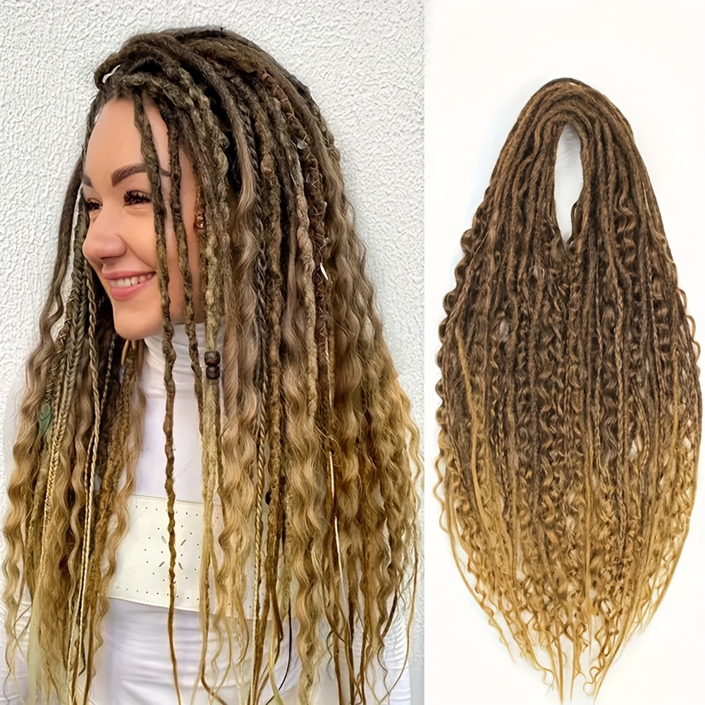 

Crochet Hair Extensions For Women - 15 Strands 24 Inch 3 In 1 Mixed Double Ended Box Braids Synthetic Dreadlocks Handmade Dirty Braids Suitable For All People