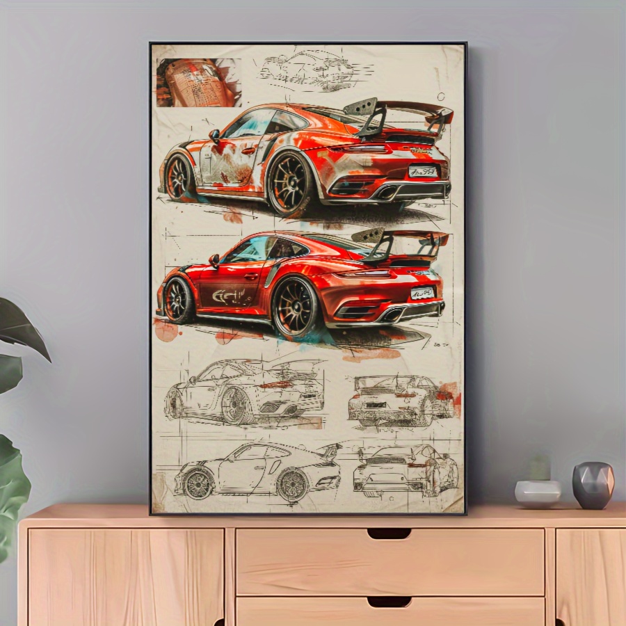

Red Sports Car Canvas Art Print - High-quality Wall Decor For Living Room, Bedroom, Office, And Cafe