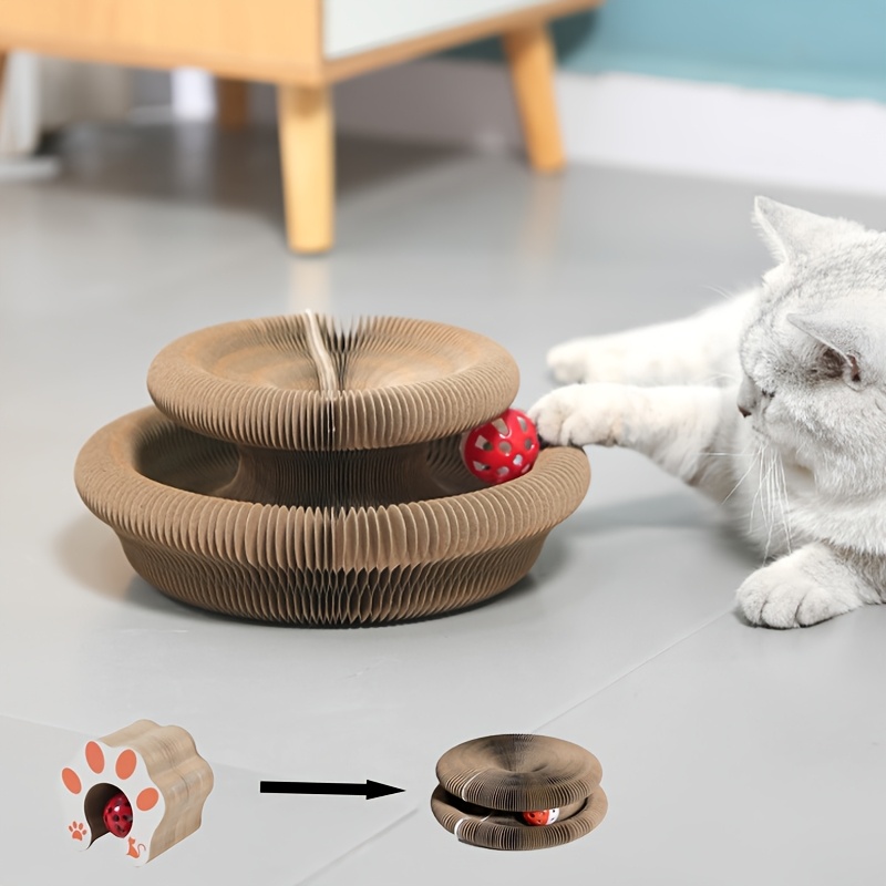 

Cat Board Toy, Interactive Twisted Cardboard Scratcher, Feline Play And Pad For Indoor Cats, Encourages Natural Behavior