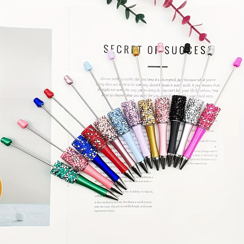 

Creative New High-value Diamond Bead Round Ballpoint Pen Pure Handmade Crystal Studded Office Gift Pen Random Color