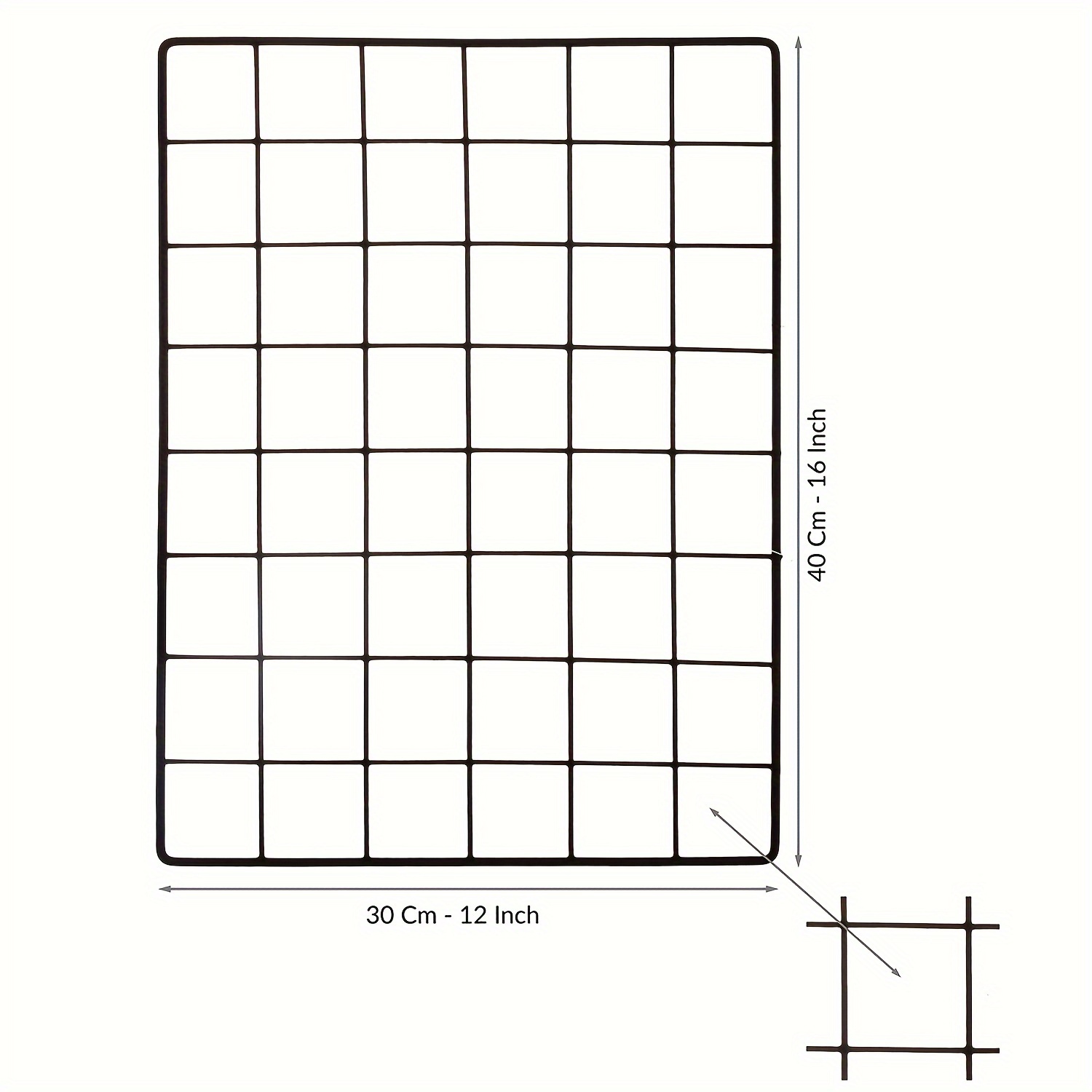 TEMU Black Magnetic Wire Wall Grid Panel - Versatile Photo & Picture Display Organizer For Home, Office, And Kitchen Decor