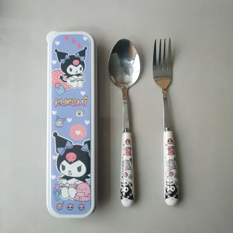 2pcs stainless steel tableware set portable travel spoon fork ideal for picnics daily use featuring for for for for designs christmas everyday dining everyday tableware tableware durable tableware Product details 4