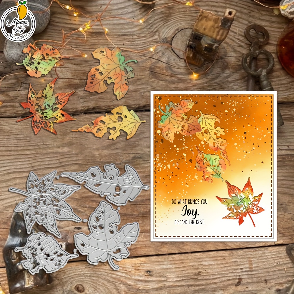 

Mangocraft Autumn Days Leaves Die Set For Scrapbooking, Diy Metal Stencils For Paper Crafting & Decorative Embellishments