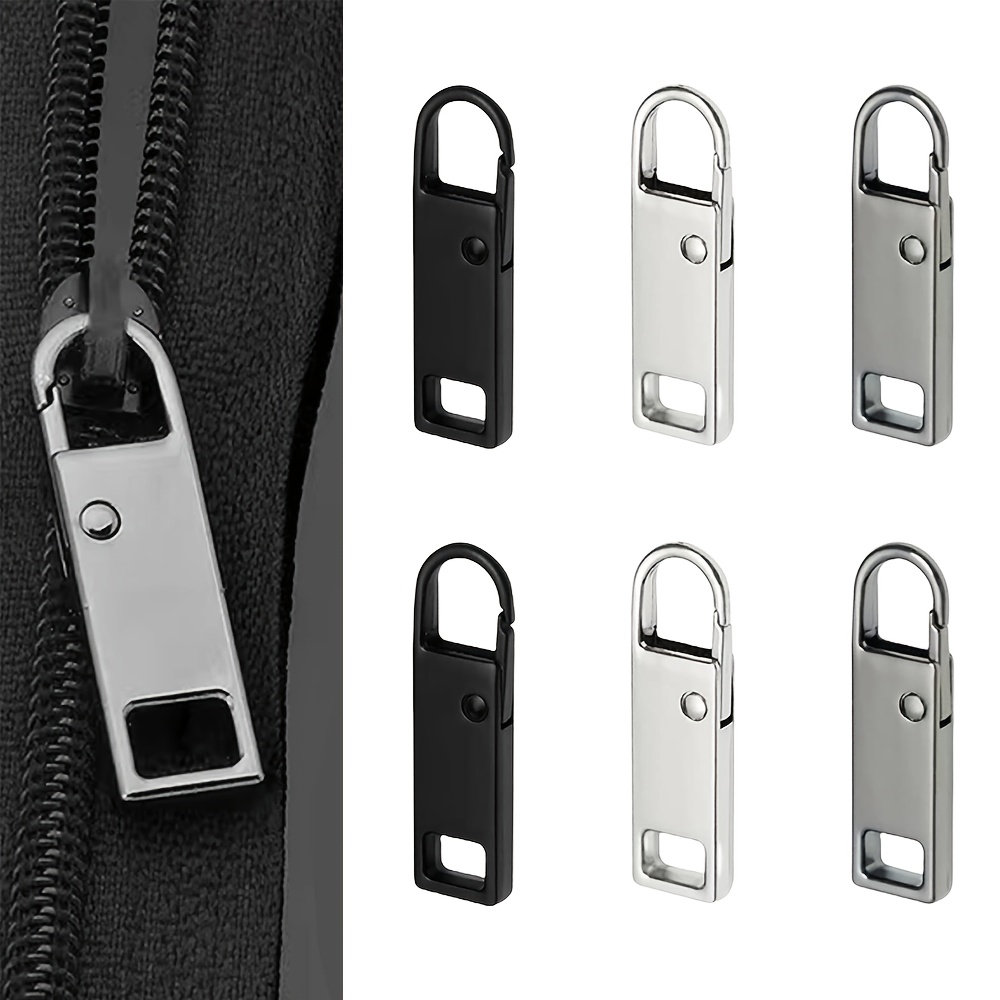 TEMU 2/6pcs Metal Zipper Pull Replacement, Detachable Upgraded Repair Kit Fixer Tab, Replacement Zipper Repair For Luggage Backpacks Jackets Purses