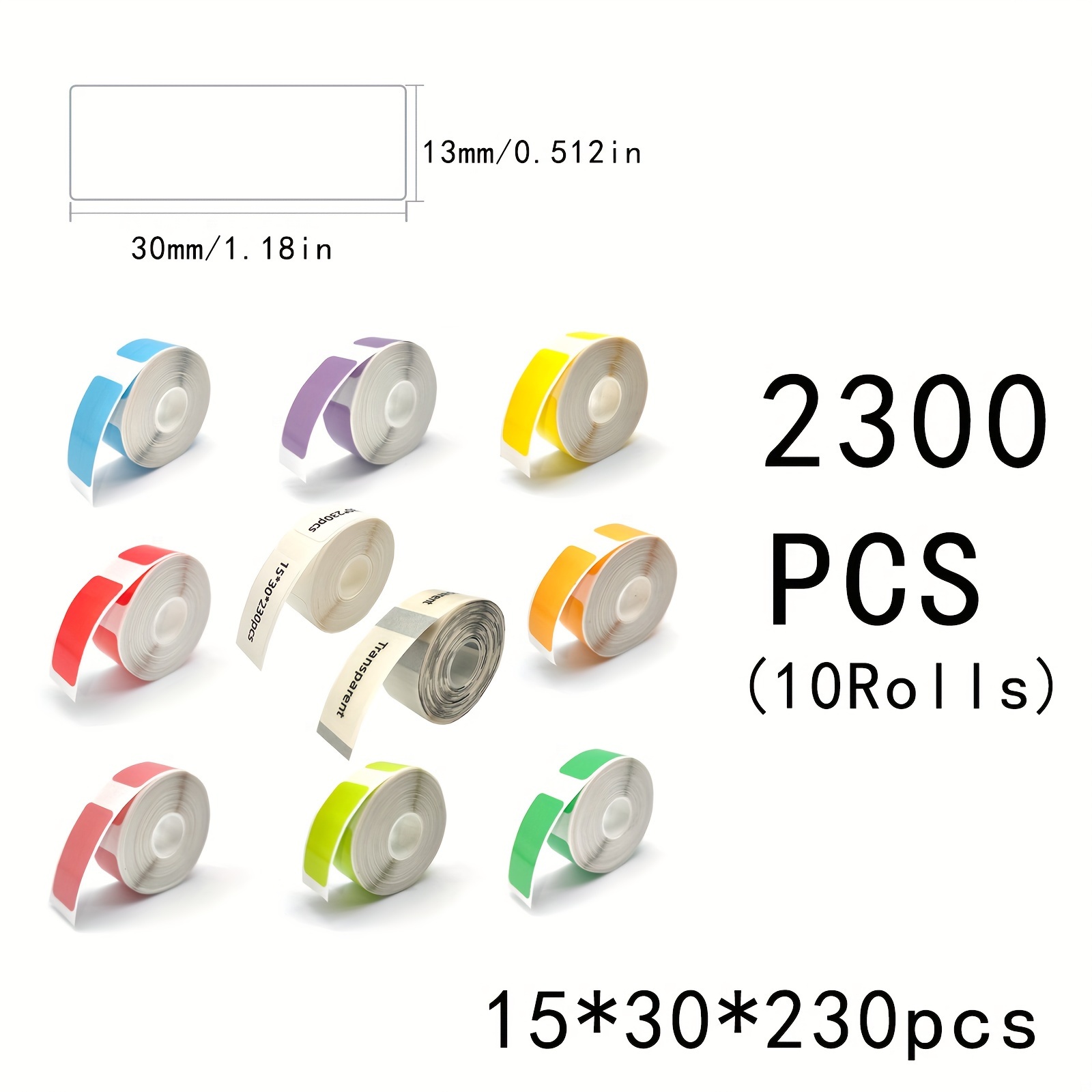 D30 Label Maker Tape - Black On White Thermal Sticker Paper, 14mm X 50mm, 130 Labels/Roll For Phomemo Printers
