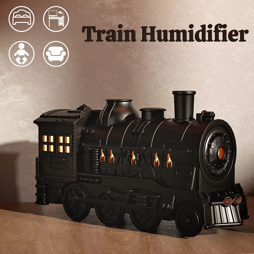 

Aromatherapy Oil Diffuser, , 300ml Vintage Train Humidifier, Silent Aromatherapy Humidifier, 2 Mist/ , For Bedroom Desk, Christmas, New Year Gift