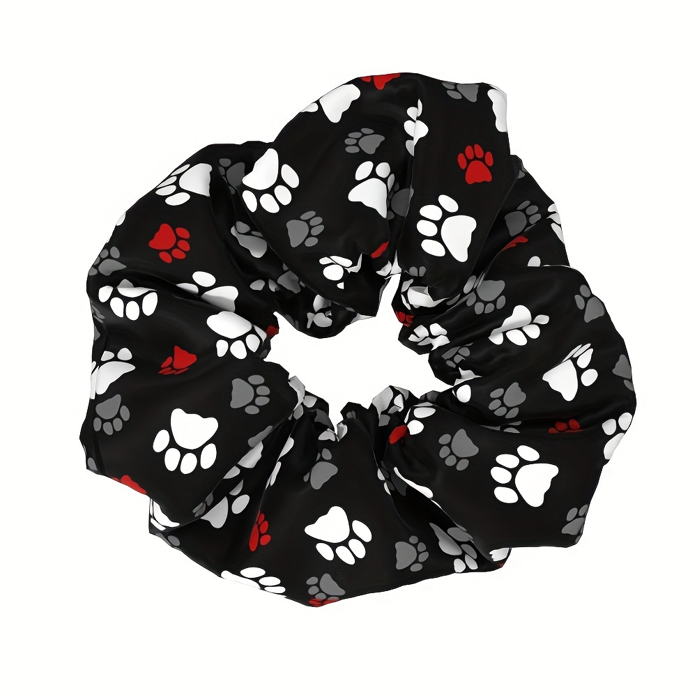 1pc Animal Footprint Large Hair Ring Women's Fabric Hair Rope Gut Headgear Tie Up Hair Head Rope Ornament
