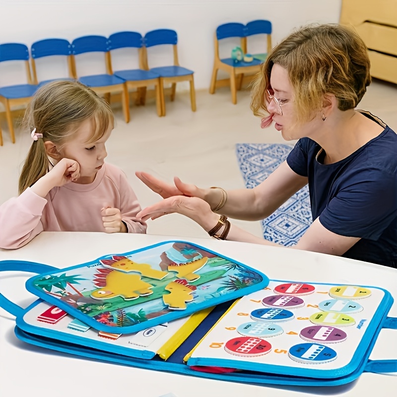3 Layer Unicorn & Dinosaur Toddler Learning Board Toy