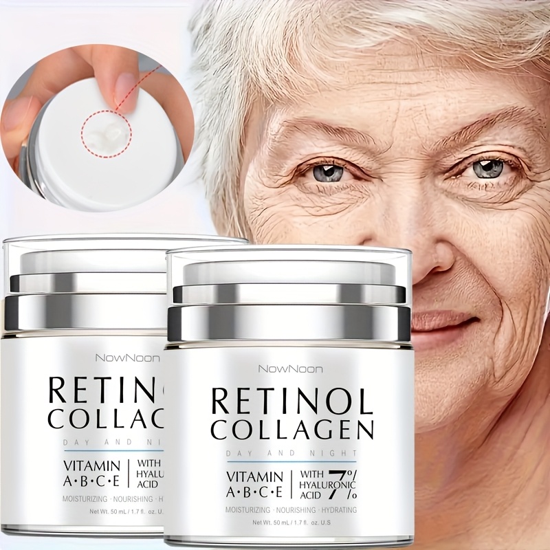 TEMU 50ml/1.7oz Retinol & Collagen Face Cream, Hypoallergenic, Enriched With 20% Retinol, Collagen, Hyaluronic Acid, For All Light Beige Types,