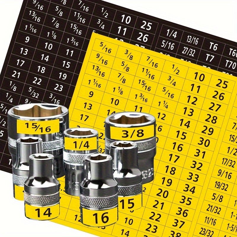 

360 Sheets(2 Sets) Mechanical Drive Socket Label Stickers, 180 Sheets Label Socket Stickers, Tips For Easy Identification