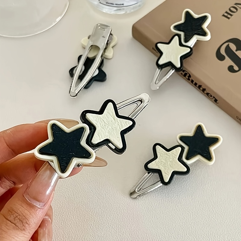 TEMU 4pcs New Style Hair Clips All-match Hair Clips Sweet Cool High Appearance Side Clip Hair Clip Hair Clip