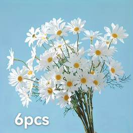 6pcs artificial flower daisy wedding valentines day decoration bedroom study desktop ornaments for wedding valentines living room bedroom home supplies