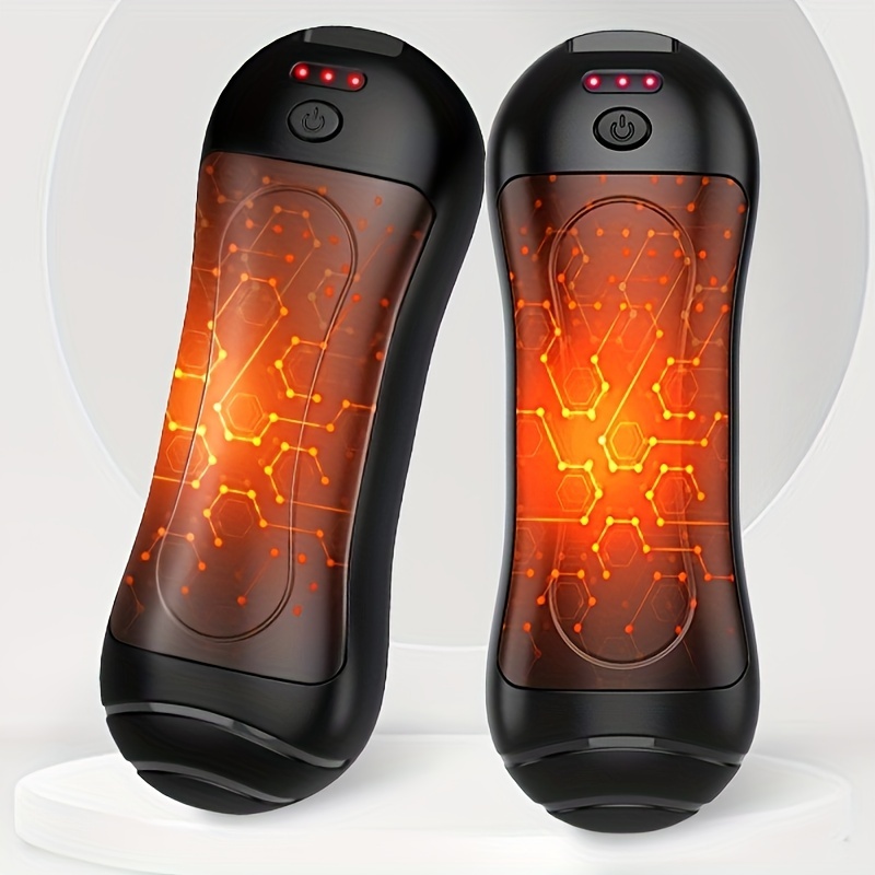 TEMU Rechargeable 2pcs Set, Portable Electric Heater, Usb Charging, Ai Intelligent Chip For Over 20 Hours Of Safe Heating, Suitable For Outdoor