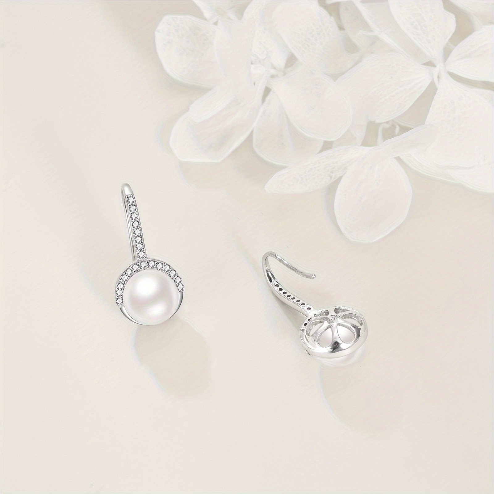 pearl earrings for women 5  zirconia 925 sterling   drop earrings pearl jewelry gifts for women Product details 0