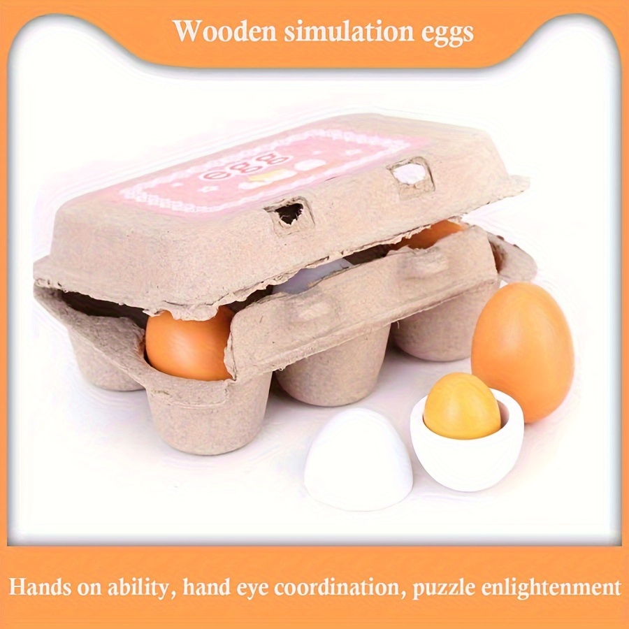 

Montessori Wooden Pretend Eggs And Duck Eggs Set, A Pretend Play Kitchen Educational Gift Toy Eid Mubarak