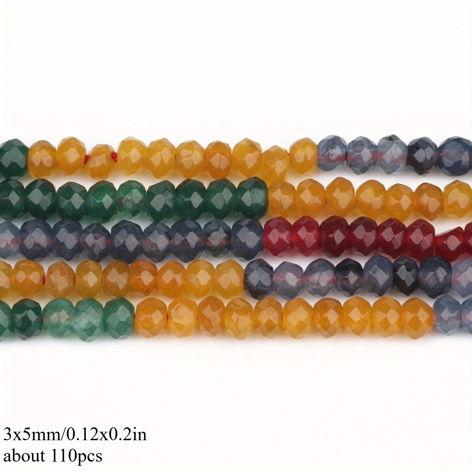 TEMU 3x5mm Natural Mixed Chalcedony Rondelle Stone Loose Spacer Beads For Jewelry Making Diy Necklace Charms Bracelet Earring Accessories