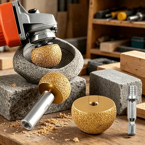 2pcs 30mm diamond brazed mushroom head polishing kit 80mm extension rod for stone marble ceramic m10 thread designed for inner arc polishing and precision finishing heavy duty grinding tool