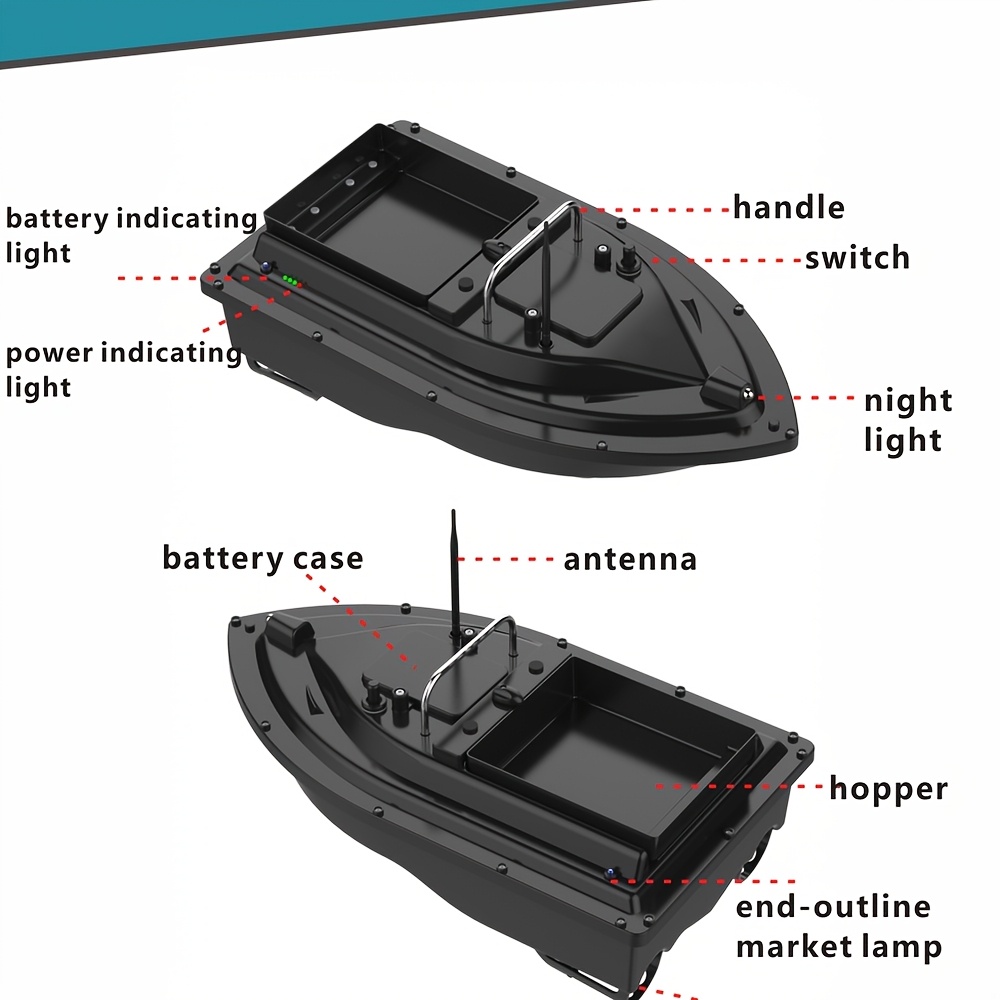 1pc fishing bait boat remote control bait boat for pool and lake carp fishing equipment details 9