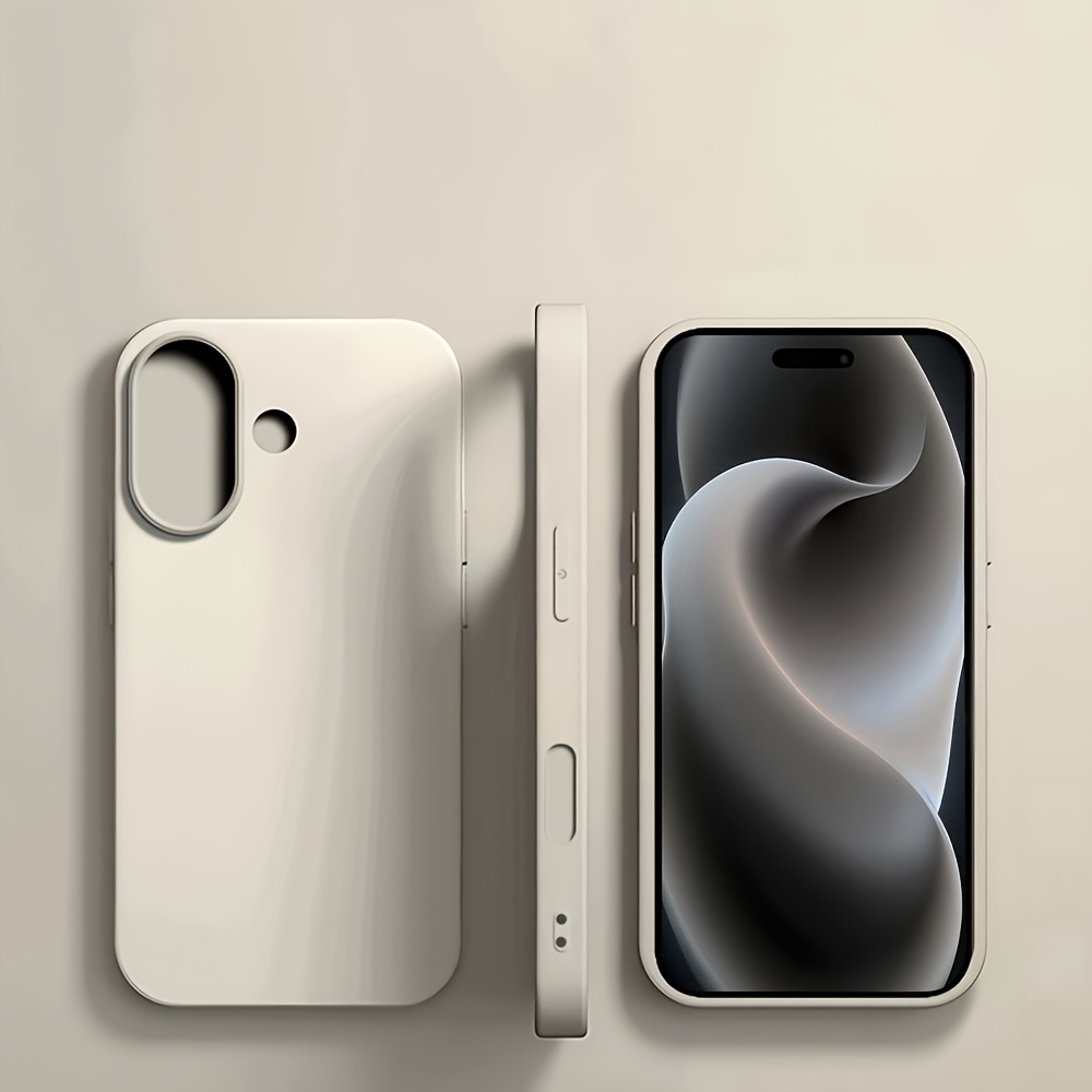 TEMU Phone Case: 1pc Luxury Elegant Case For Iphone 17 Pro Max/17/16/15/14/13/12/11/pro/. Minimalist Solid Soft Cover, Slim Drop-proof Anti-yellowing