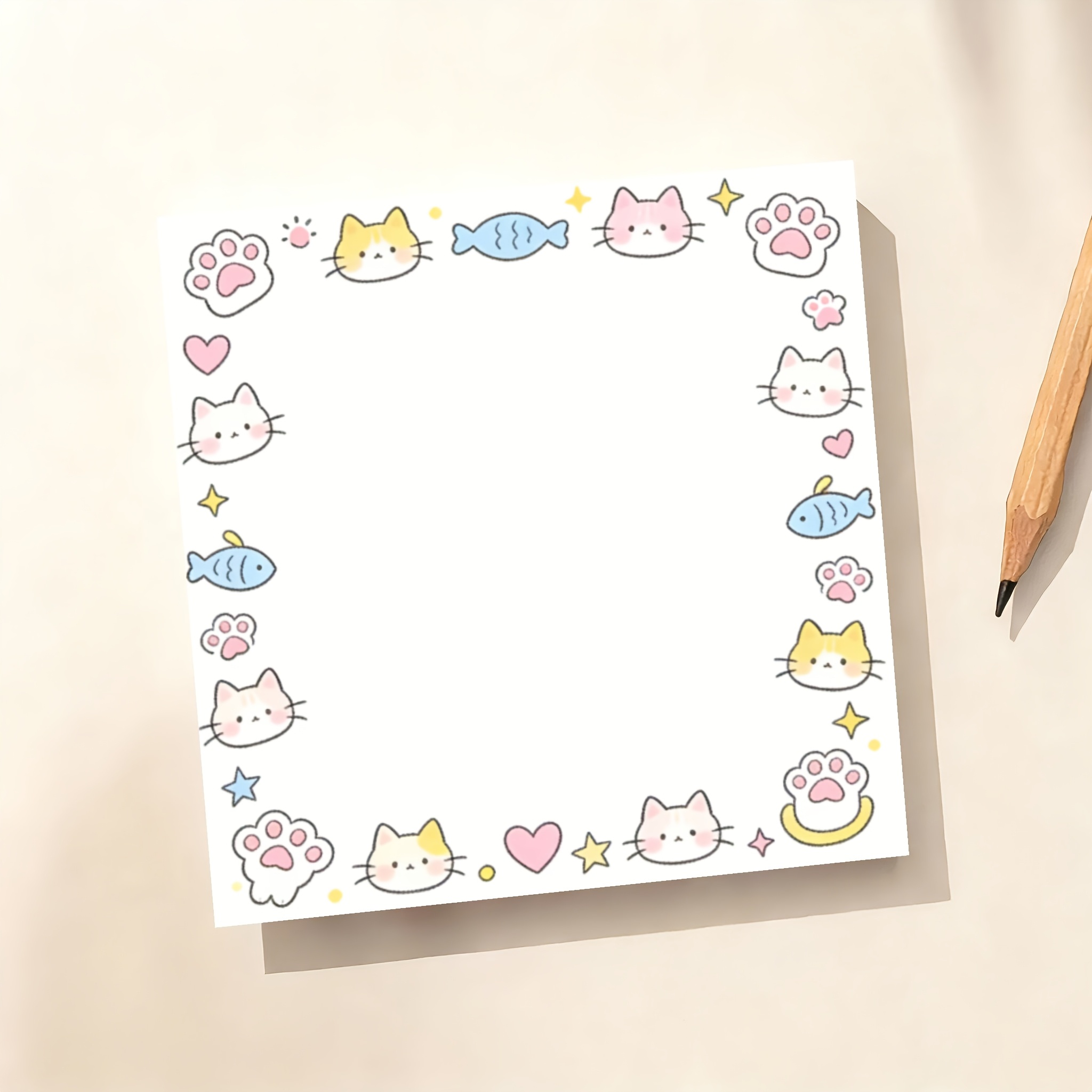 TEMU 【可愛い】猫柄メモパッド - おしゃれで使いやすい、学習や日記に最適なステッカー