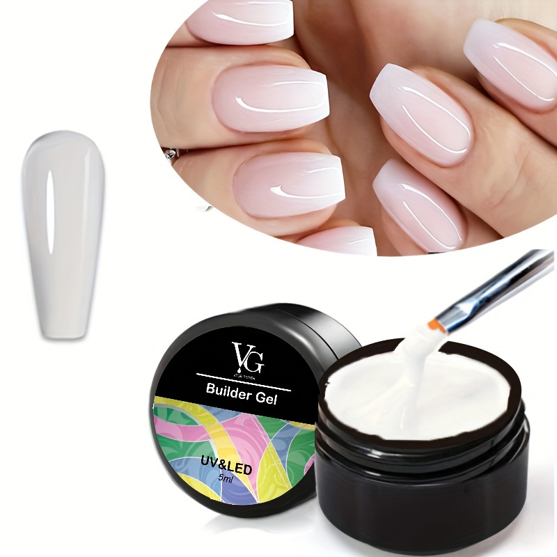

Builder Gel For Nail Extensions, Clear & Pink Nude, Long Lasting Nail Art Design & Tips, Professional Salon Quality Nail Builder Gel For Home Manicure