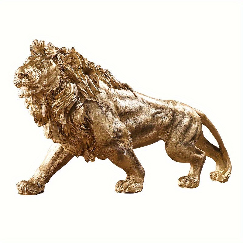 

1pc, Atmosphere Lion Resin Ornament Home Office Cabinet Bookcase Tv Cabinet Template Room Decoration