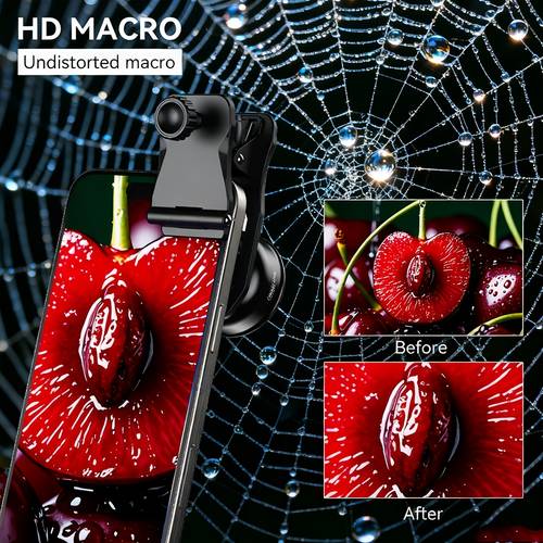 10X Macro Lens Compatible for Smartphones & Mobile Phones, 100mm HD Optical Glass Zoom Lens with 17mm Clip- Attachment, Phone Lens for Macro Photography, Suitable for All Smartphones