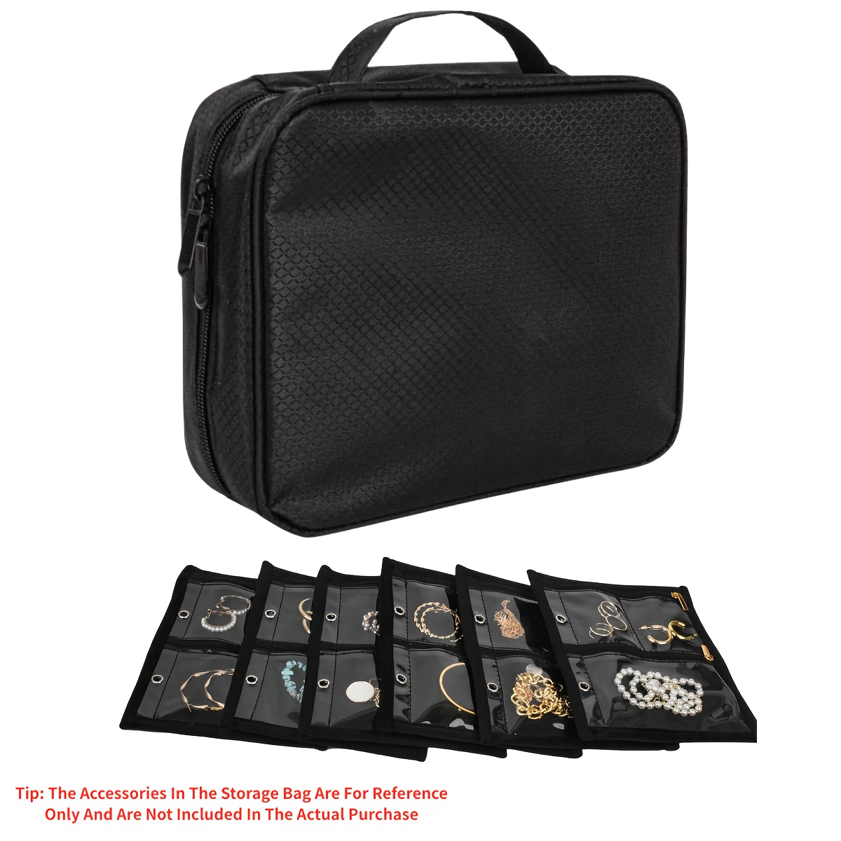 TEMU Jewelry Bag, Travel Jewelry Bag, Luggage Organizer Bag, Detachable Loose Leaf Jewelry Storage Book, Earring Necklace Storage Box