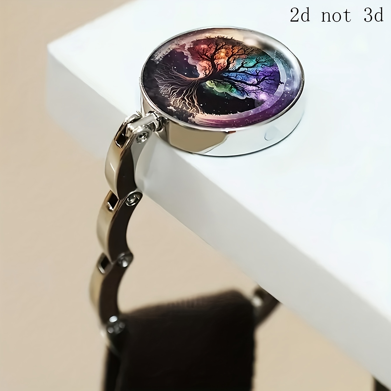 TEMU 2d, 1pc Tree Of Portable Bag Hook, Alloy, Foldable Handbag Storage Hanger, Elegant Wallet Storage Box, Mature Style, Unique Gift, Suitable For