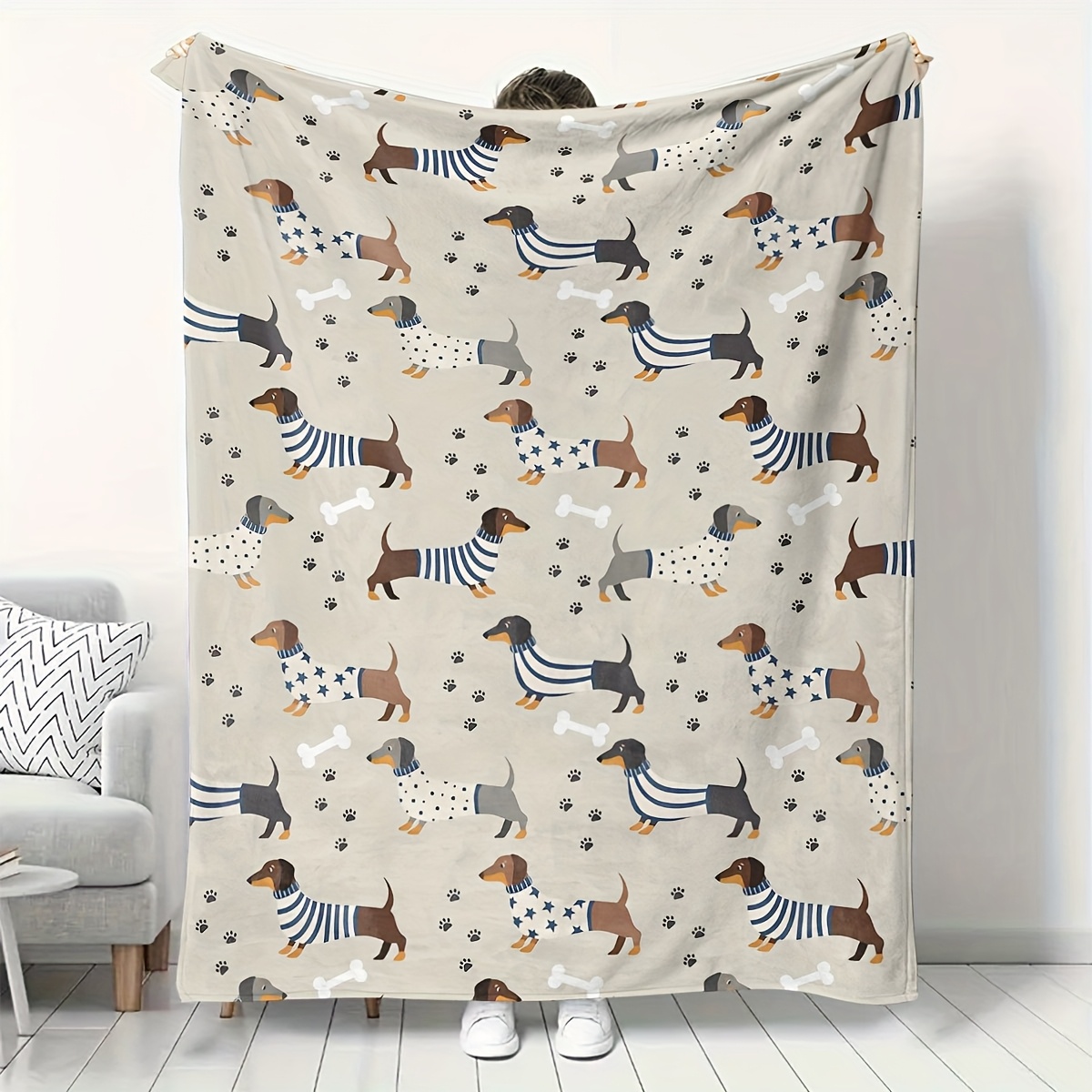 

Dachshund Dog Throw Blanket - Cozy, Warm & For All - Couch, Bed, Sofa, Office, And Travel - Stain-resistant Flannel Fabric, Ideal Gift For Pet Lovers