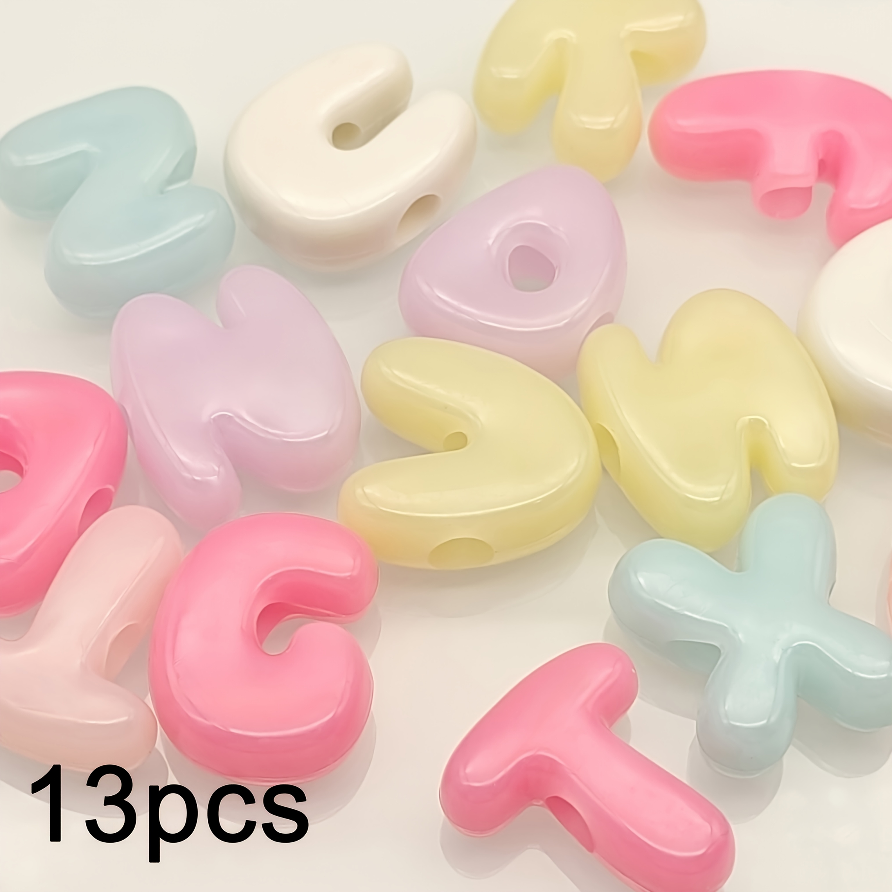 TEMU 24 X 20mm Acrylic Letter Beads With Large Holes, Mixed Color Loose Beads. Letters And Colors . Fashion Additions, Handmade Jewelry Materials,