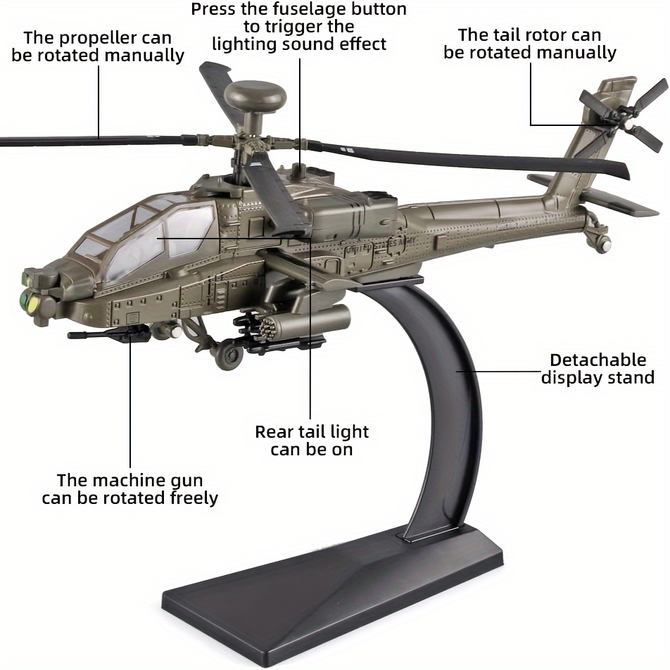 Helicopter Boys Ah 64 Longbow Helicopter Model - Temu