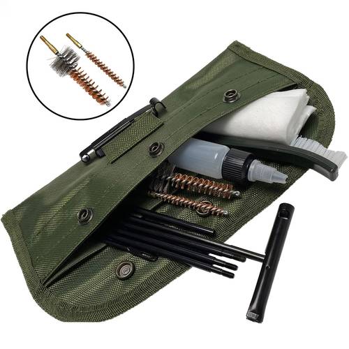11pcs stainless steel gun cleaning brush kit for 22 223 5 56 durable portable with reusable oxford pouch nylon brush great gift for enthusiasts collectors