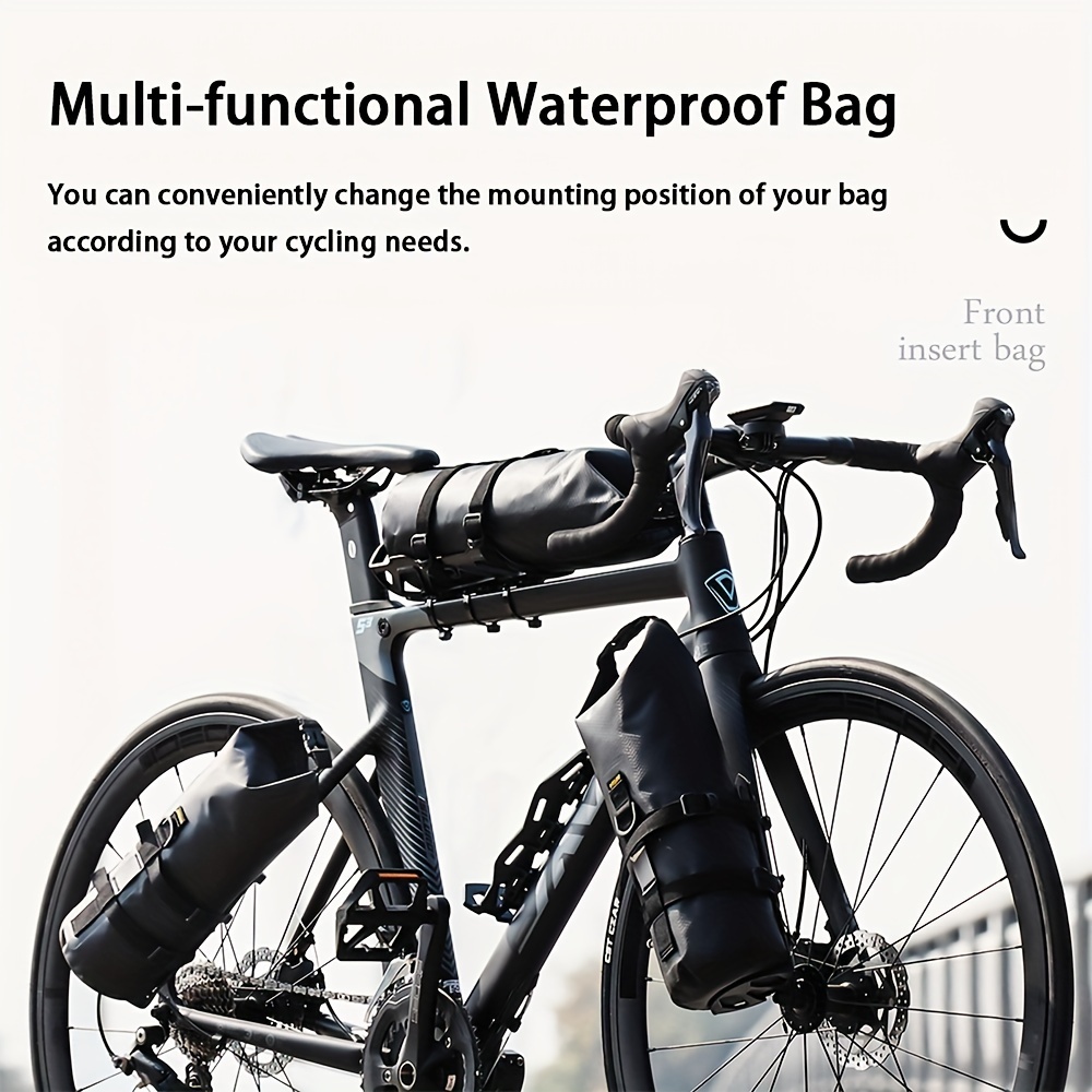 

5l Large Capacity Waterproof Cycling Bag, Lightweight & Durable Bike Frame & Saddlebag Combo With Versatile Bracket Fit System