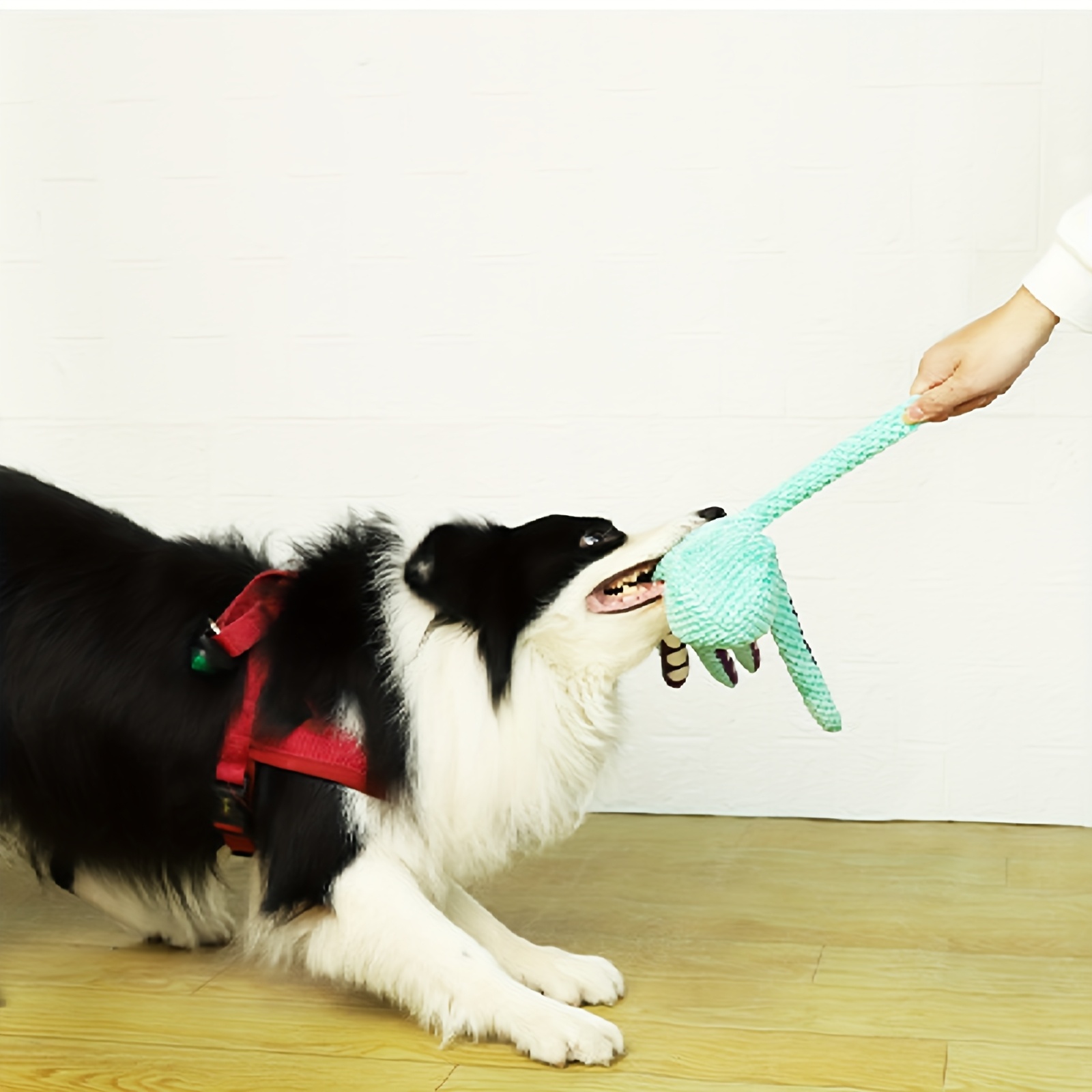 Plush Octopus Dog Toy with Squeaker - Interactive, Durable Chew Toy for Medium Breeds, Teal & Purple with White Suction Cups, Ideal for Play and Training