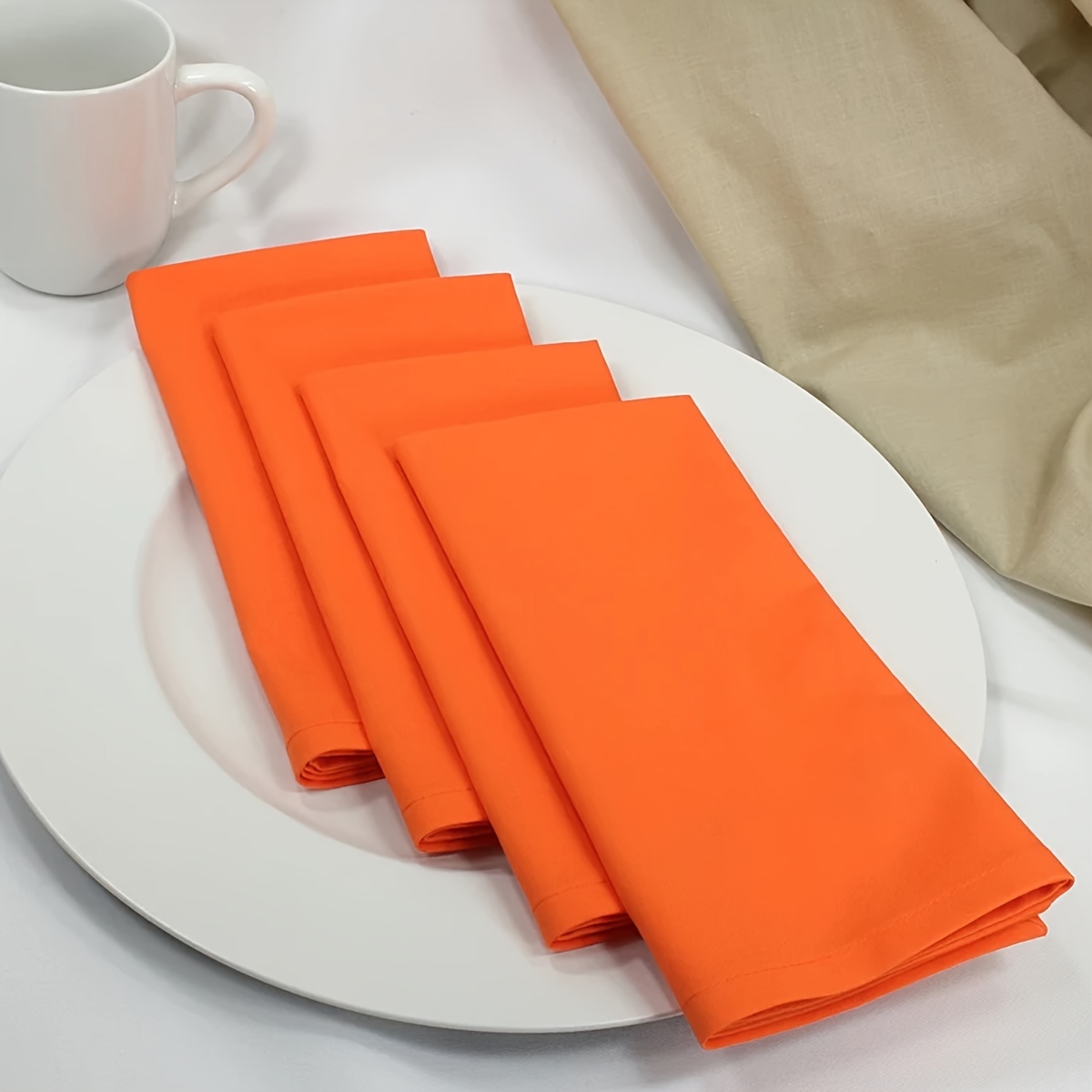 6pcs Square Cloth Napkins, Soft And Durable, Machine Washable Fabric Dinner Napkins For Weddings, Cocktail Parties, And Everyday Use