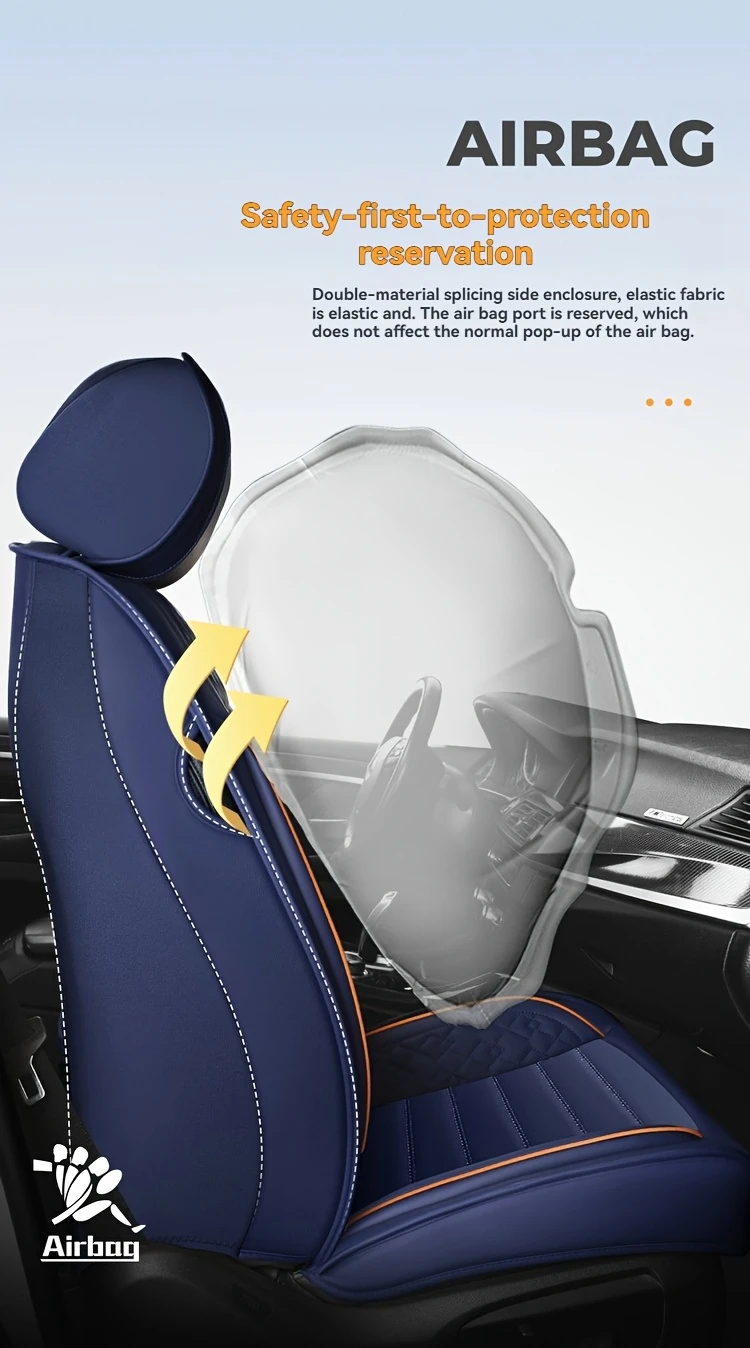 Housses de siège auto en cuir PU respirant pour siège simple, 5 pièces, pour siège complet, pour 5 sièges, ensemble de housses de siège auto haut de gamme 2025, de haute qualité, imperméables et résistantes aux rayures, universelles, 1 siège, 5 sièges, adaptées aux berlines, SUV et modèles cinq places. Détails 5