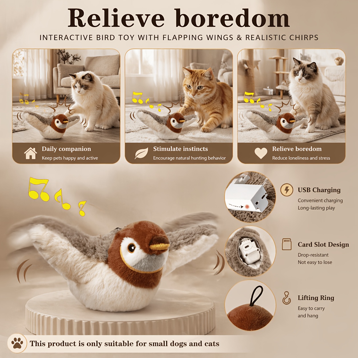 1 Pet Jitterbug Cat Toy, a Pet Boredom-Relieving Interactive Artifact, Automatically Shakes And Makes Sounds, Polyester Fiber Is Soft And Bite-Resistant, Suitable for Indoor Exercise Activities for Large, Medium, And Small Cats - Image 7